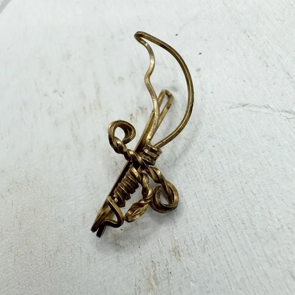 Vintage Wire Scimitar Sword Tie Clip